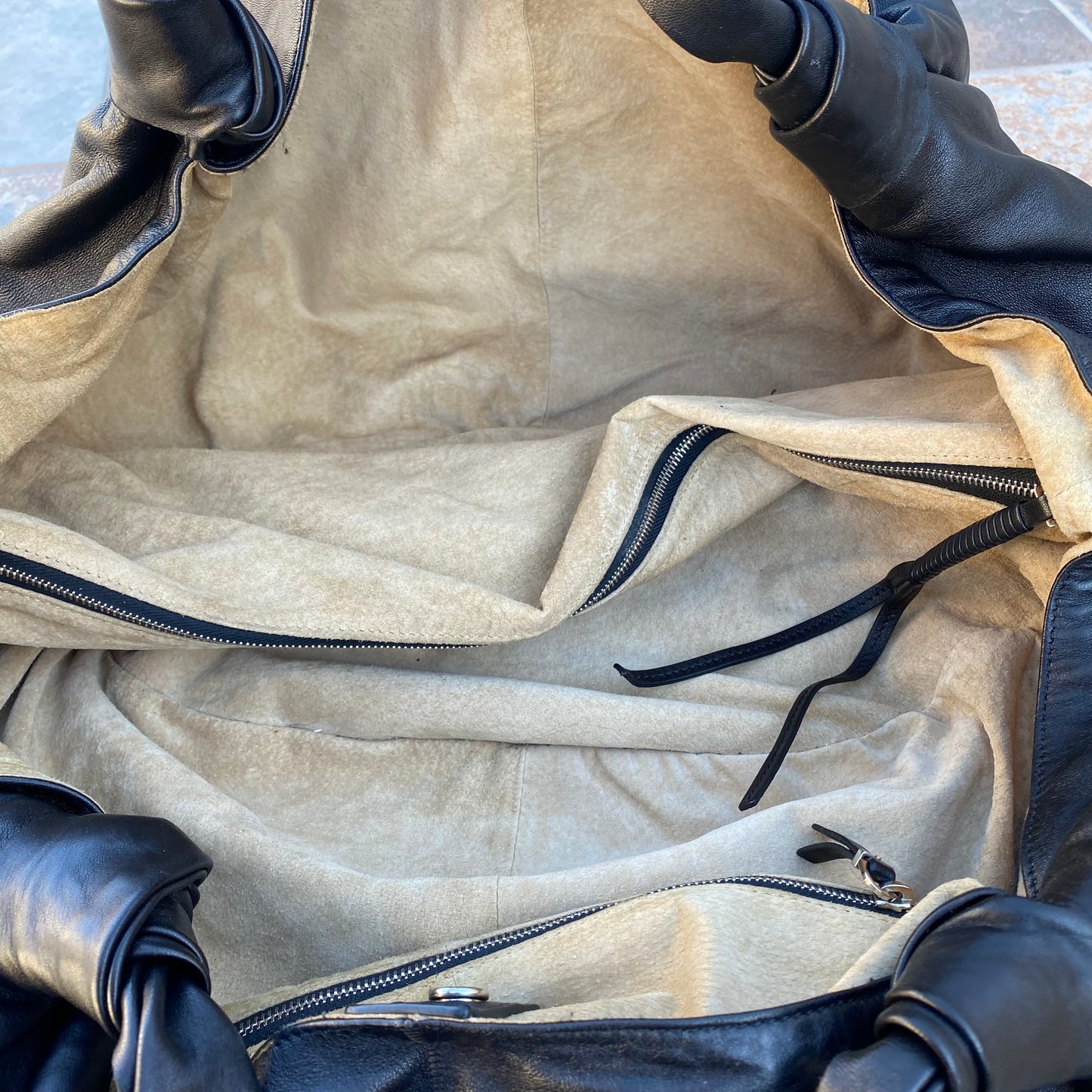 The Row Ascot Knot Leather Hobo Tote