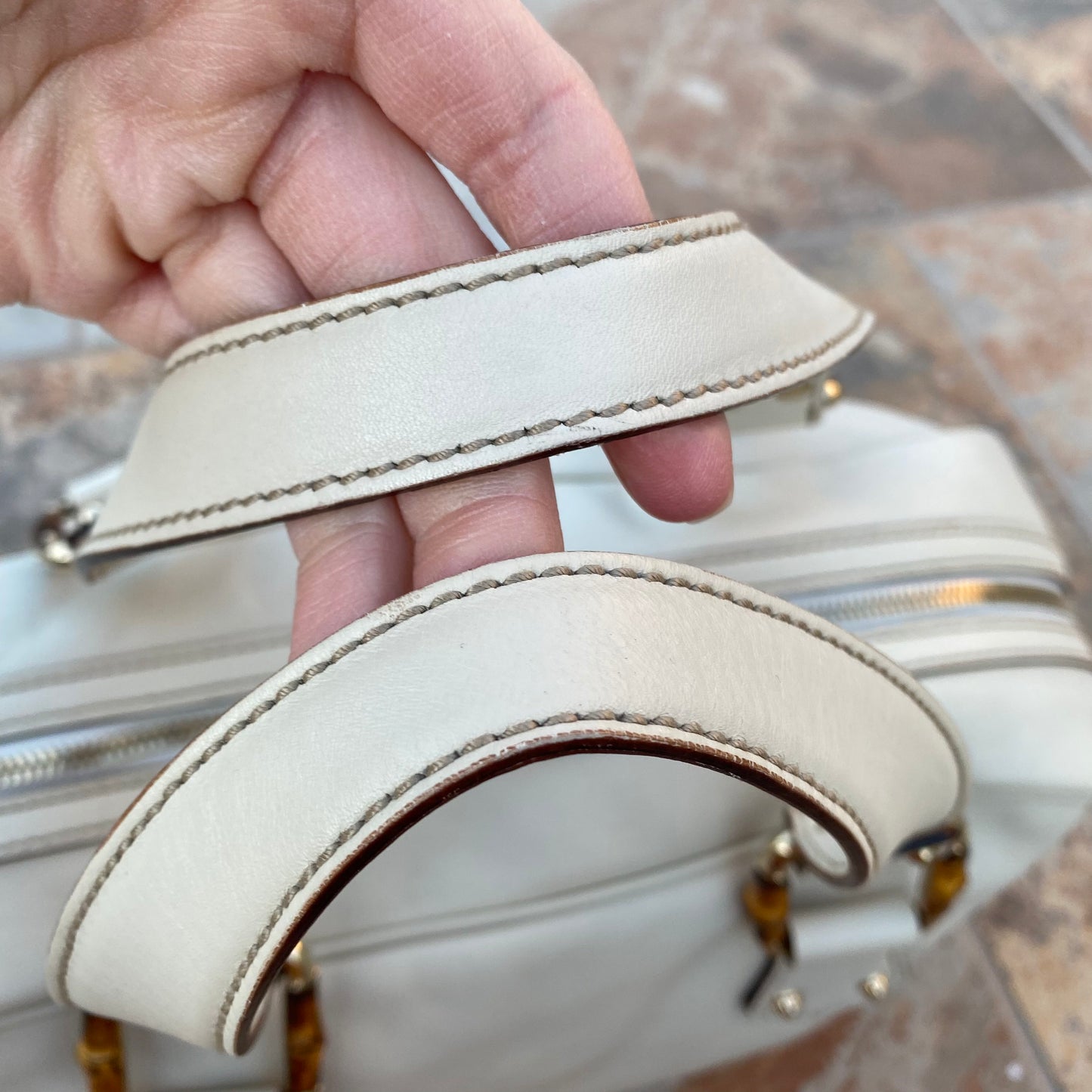Gucci Bamboo Leather Vintage Boston Satchel