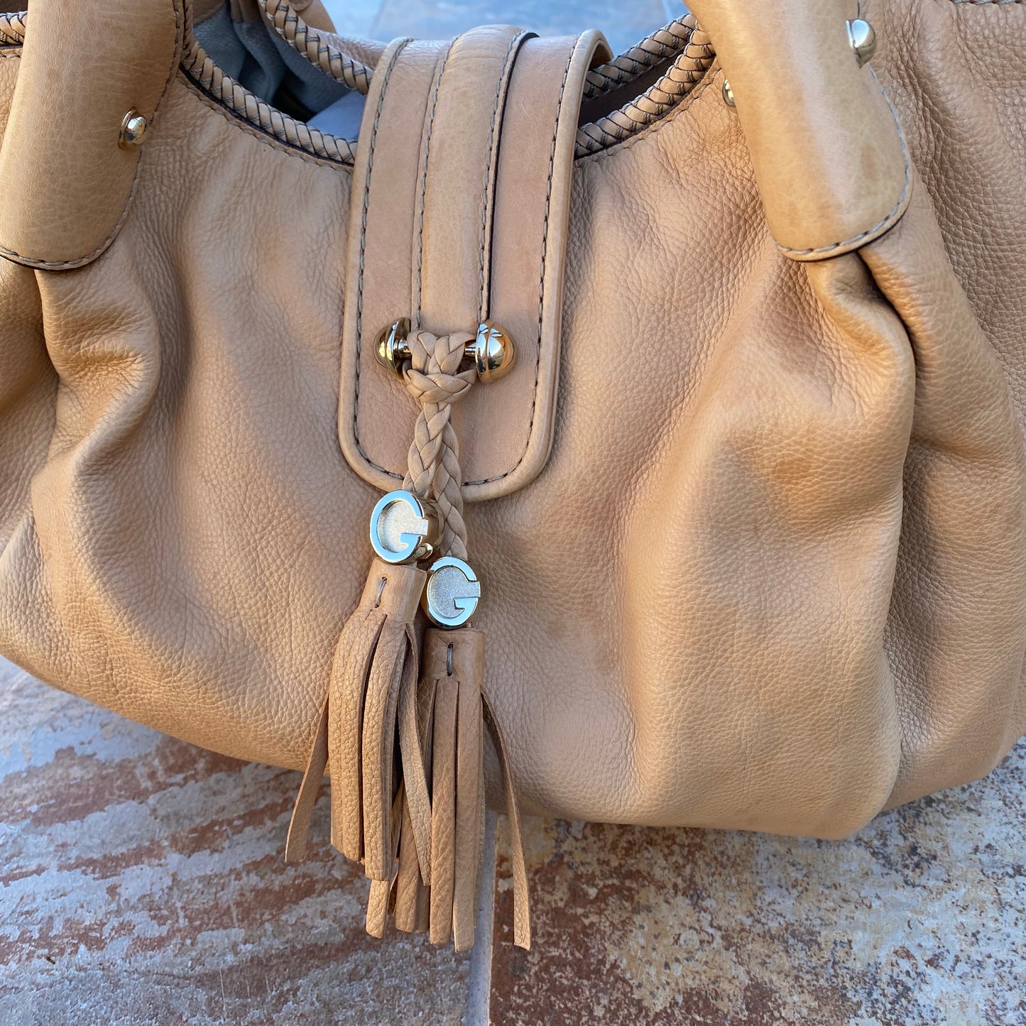 Gucci Marrakech Large Pebbled Leather Hobo