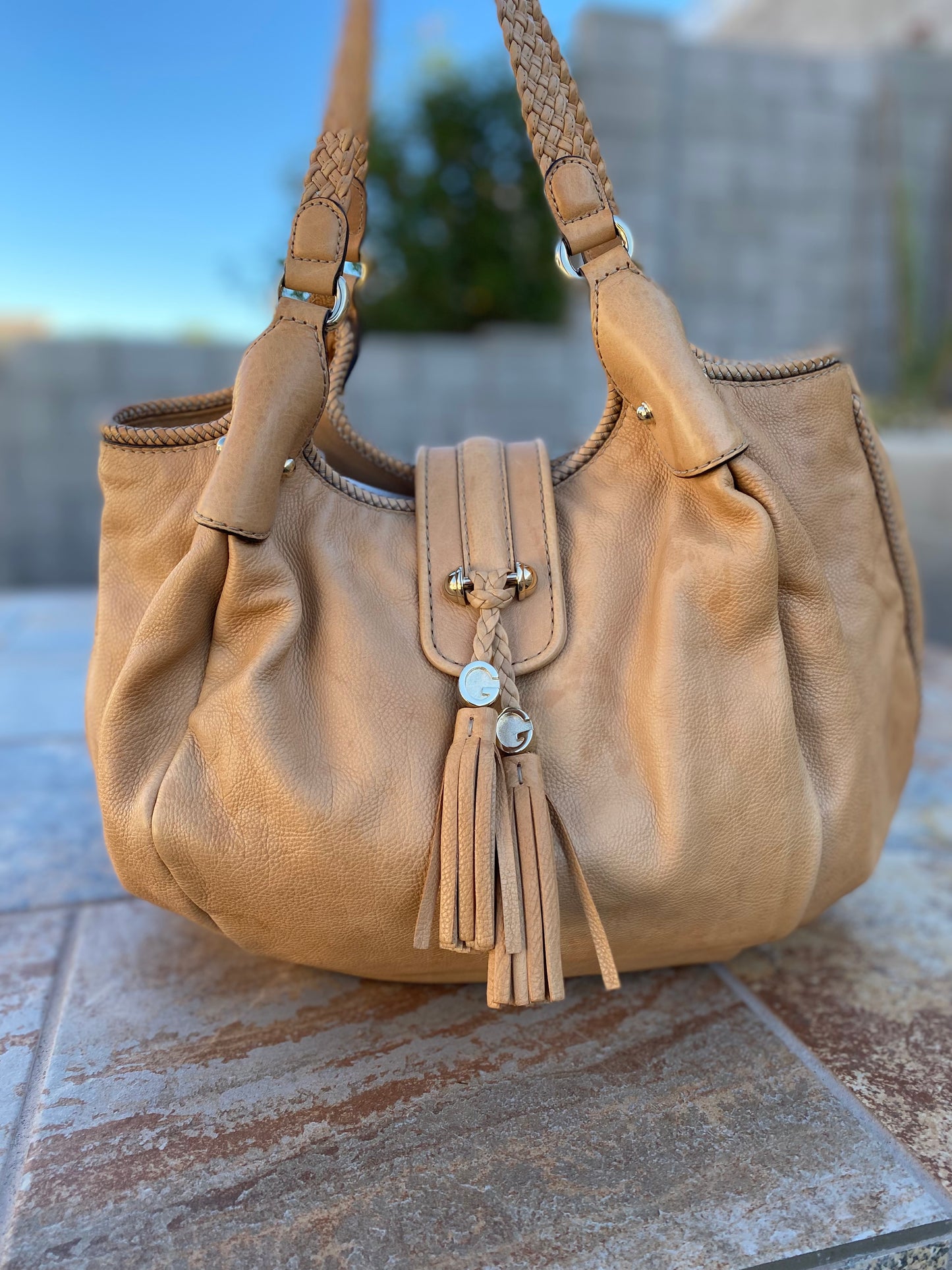 Gucci Marrakech Large Pebbled Leather Hobo