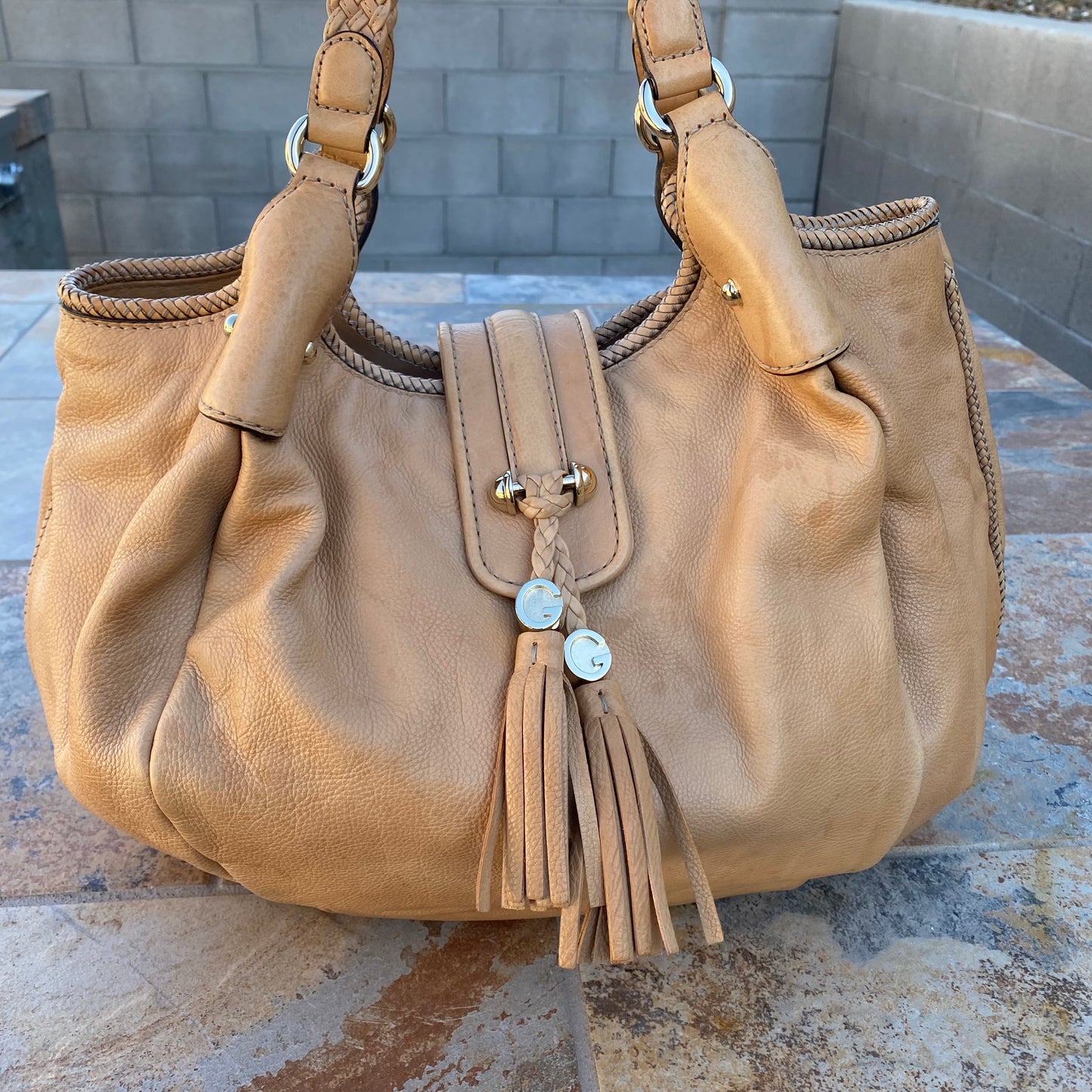 Gucci Marrakech Large Pebbled Leather Hobo