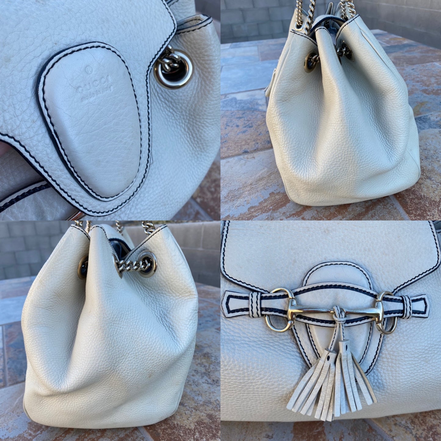 Gucci Pebbled Leather Emily Chain Shoulder Bag