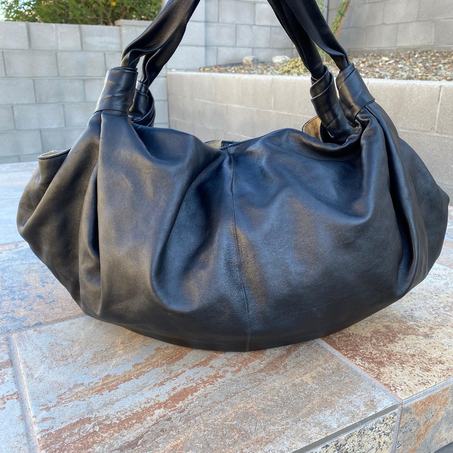 The Row Ascot Knot Leather Hobo Tote