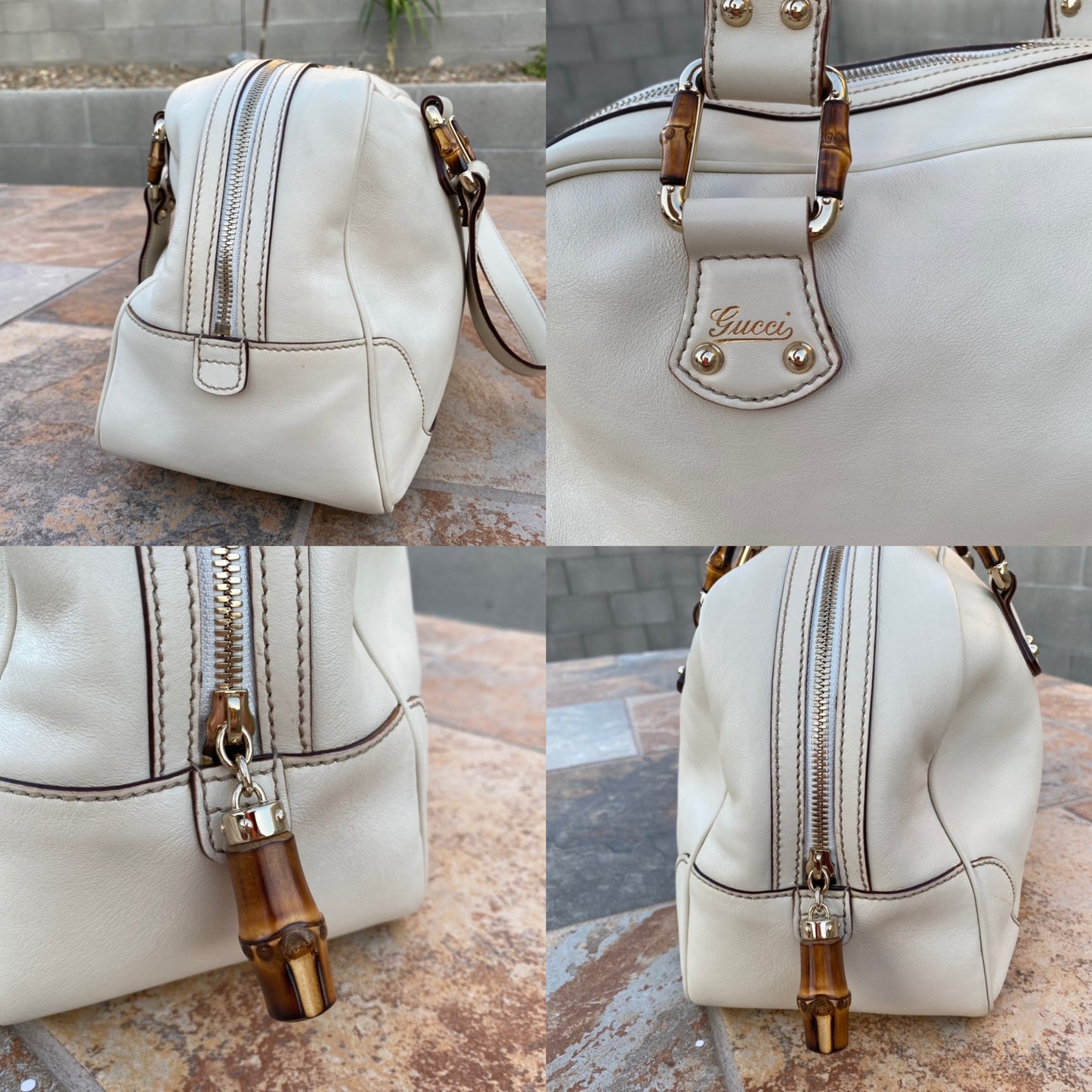 Gucci Bamboo Leather Vintage Boston Satchel