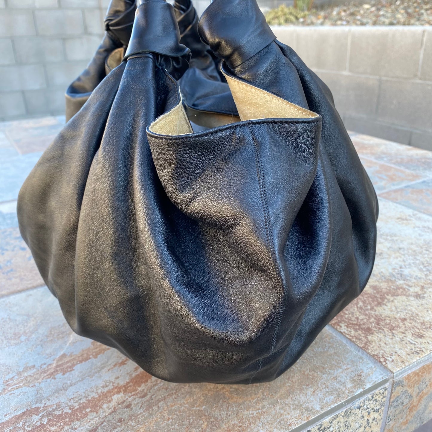 The Row Ascot Knot Leather Hobo Tote