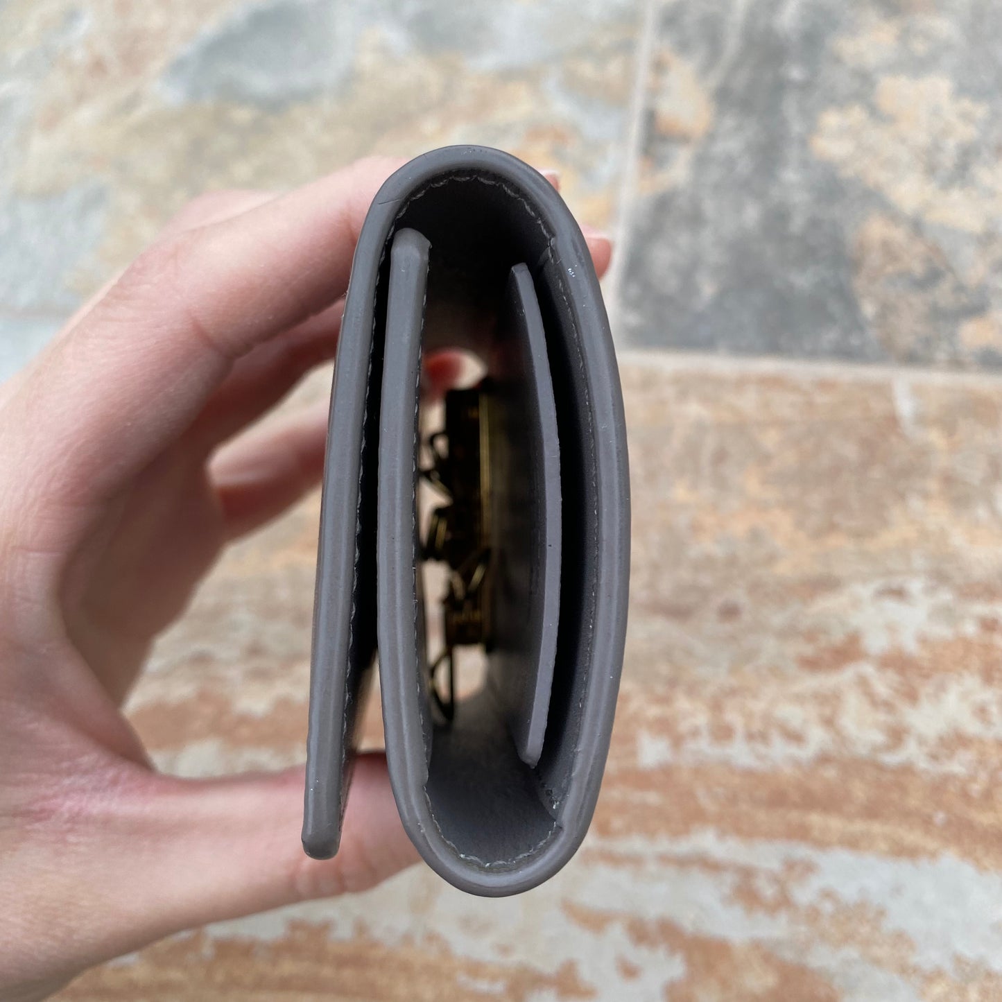 Saint Laurent 6 Ring Leather Key Card Holder