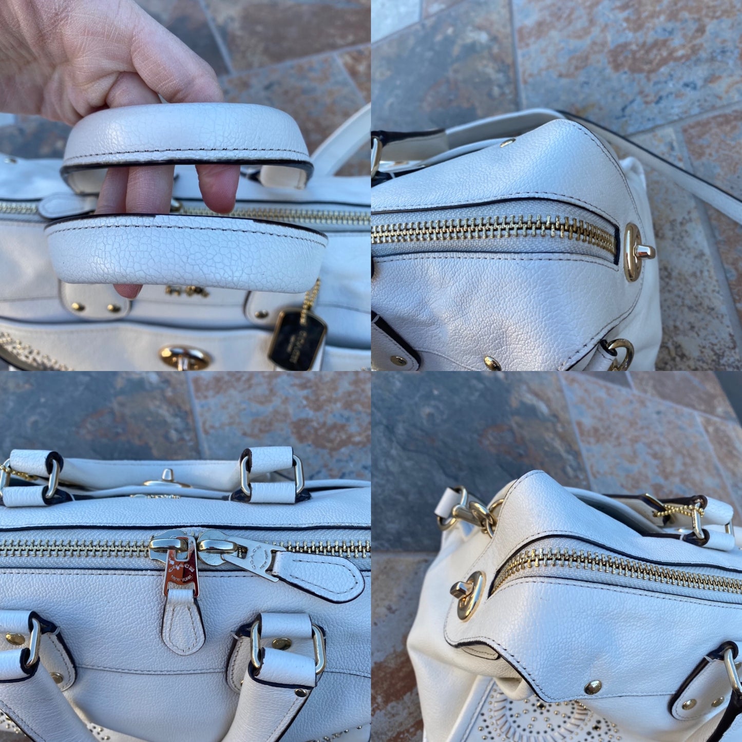 Coach Mini Studs Rhyder Leather Satchel