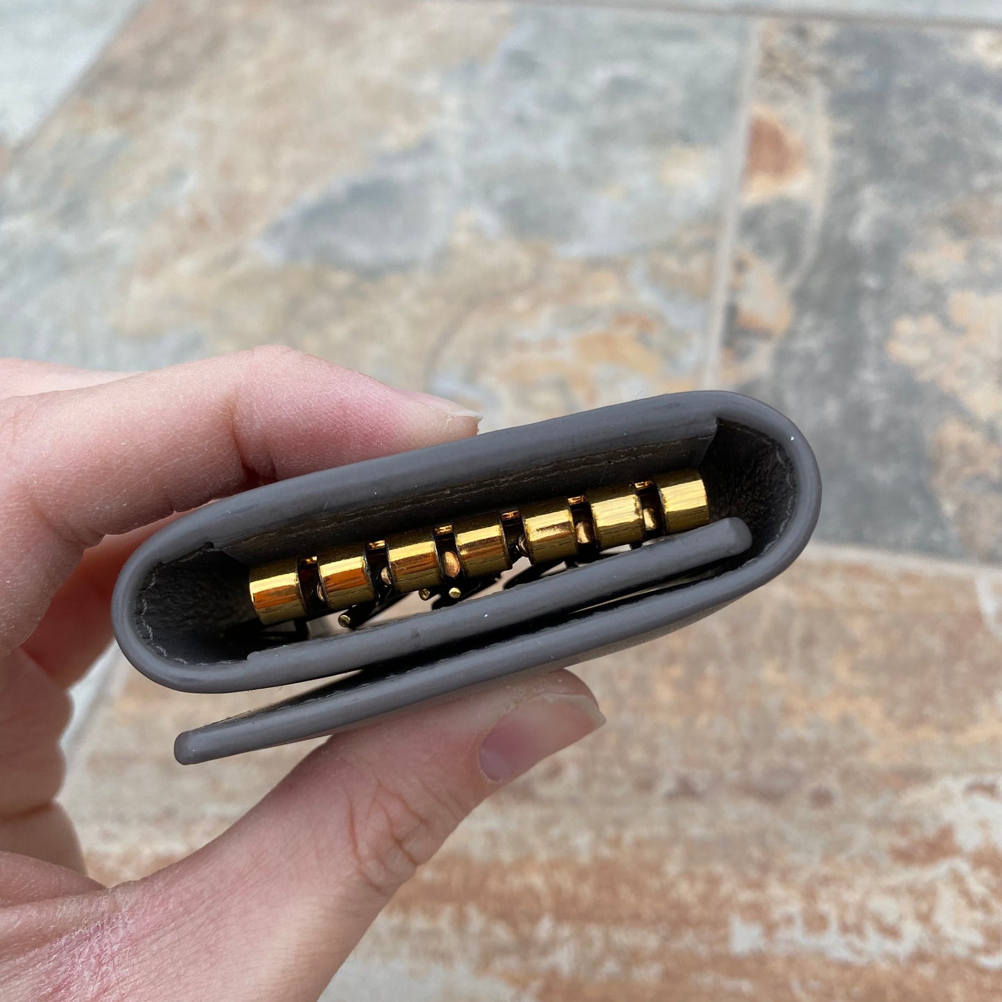 Saint Laurent 6 Ring Leather Key Card Holder