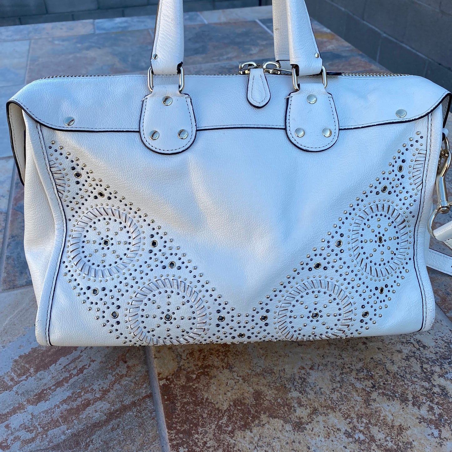 Coach Mini Studs Rhyder Leather Satchel