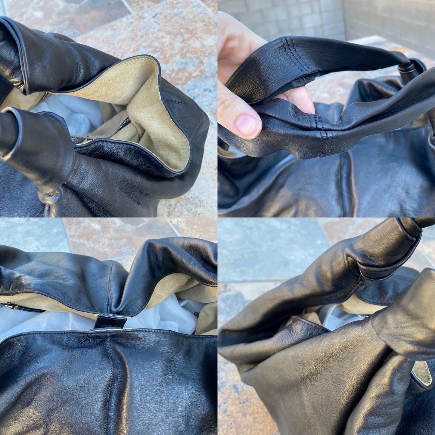 The Row Ascot Knot Leather Hobo Tote