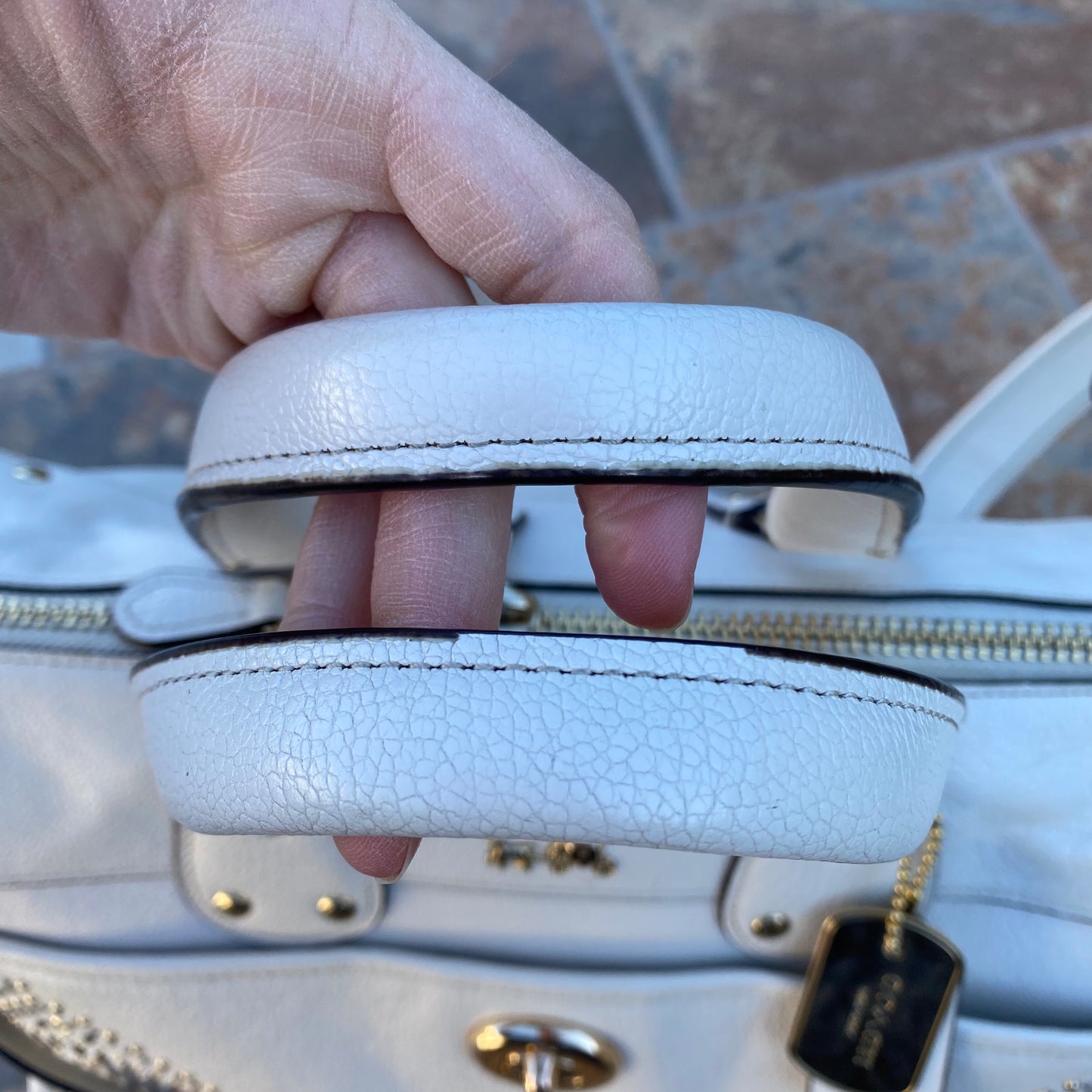 Coach Mini Studs Rhyder Leather Satchel