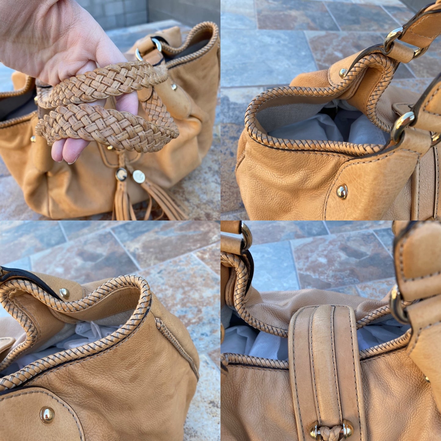 Gucci Marrakech Large Pebbled Leather Hobo