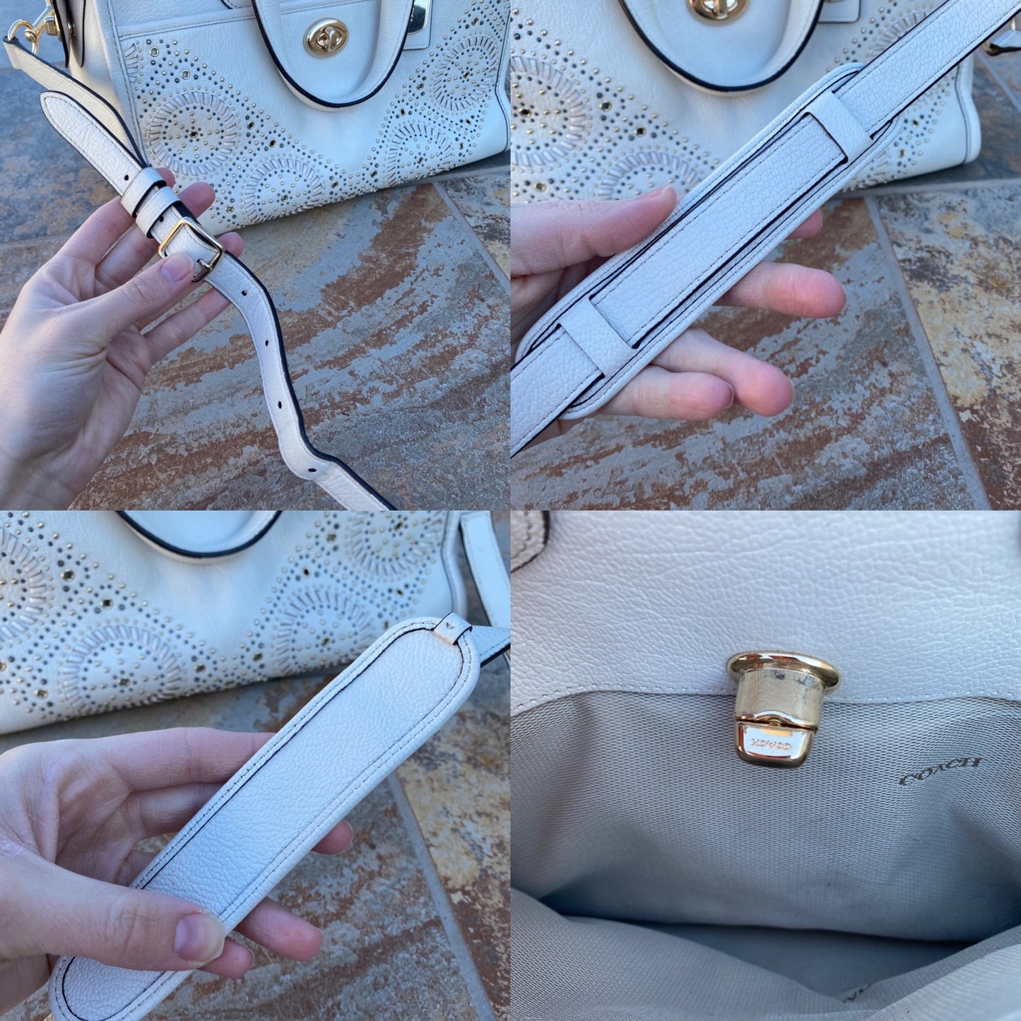 Coach Mini Studs Rhyder Leather Satchel