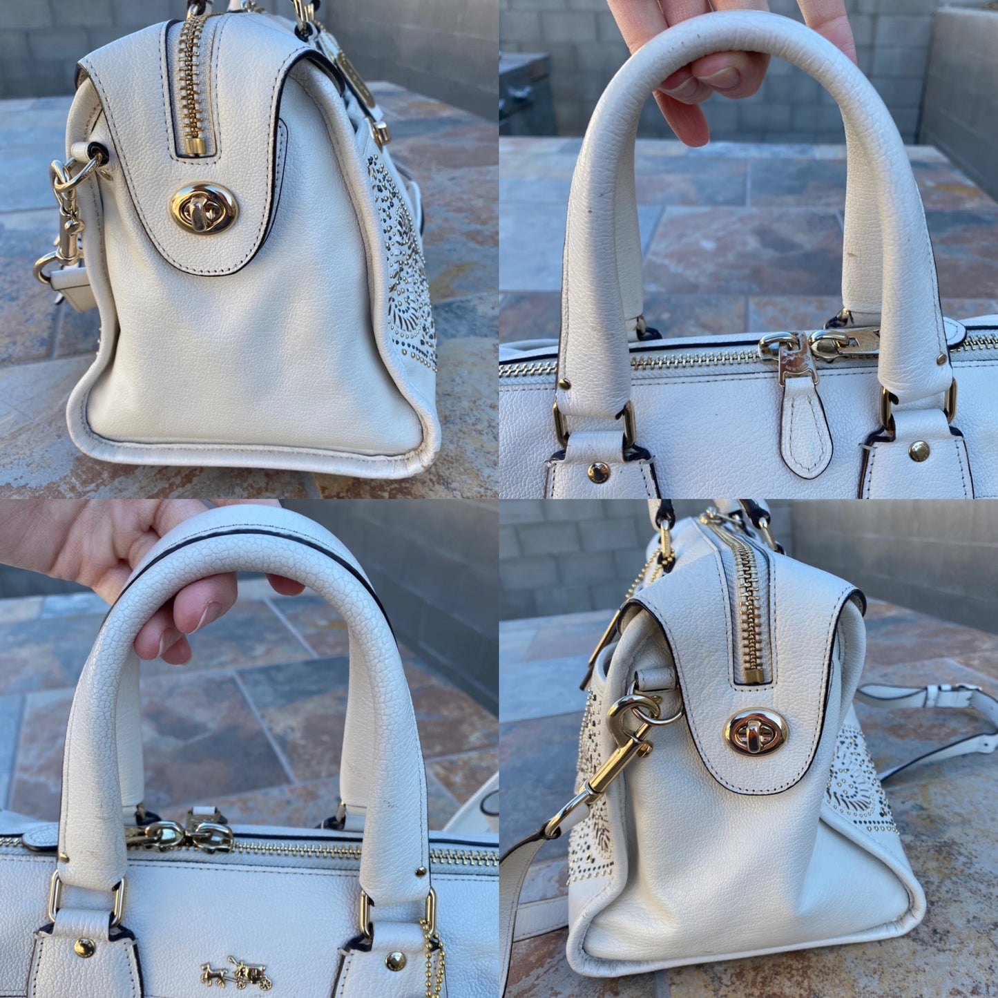 Coach Mini Studs Rhyder Leather Satchel