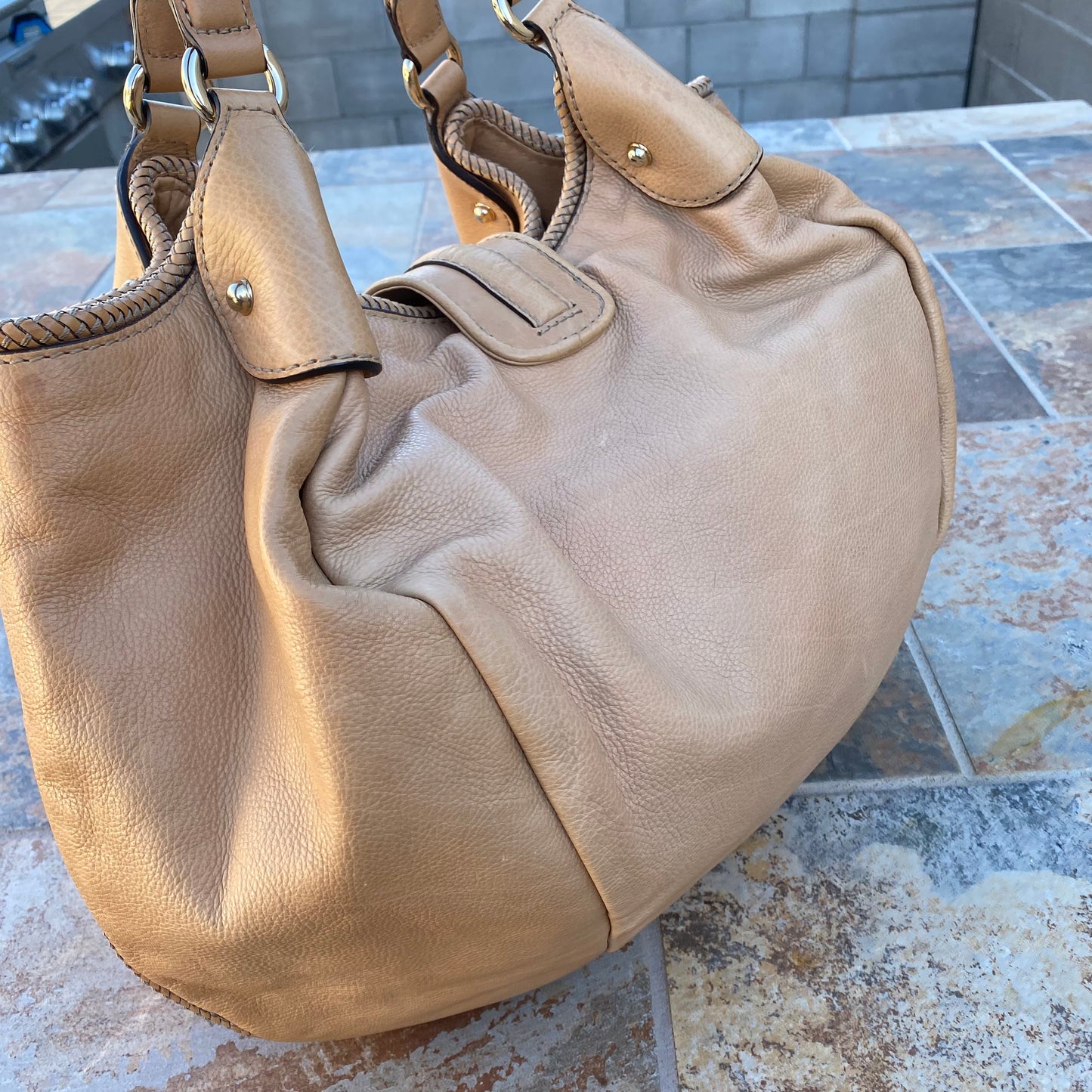 Gucci Marrakech Large Pebbled Leather Hobo