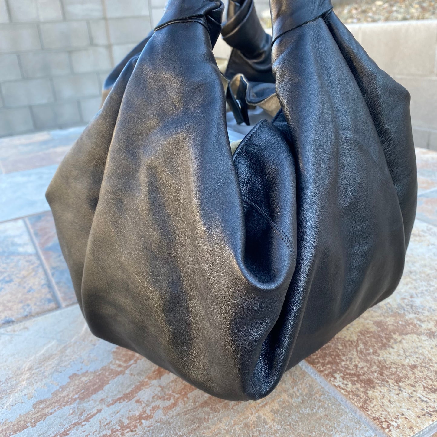 The Row Ascot Knot Leather Hobo Tote