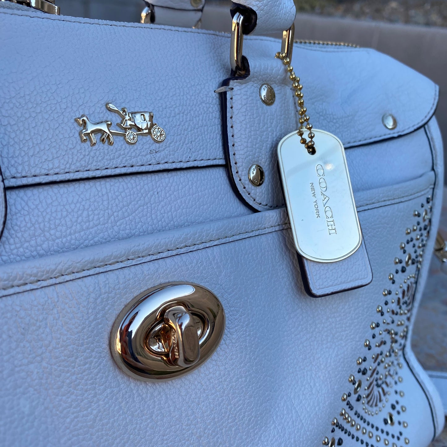 Coach Mini Studs Rhyder Leather Satchel