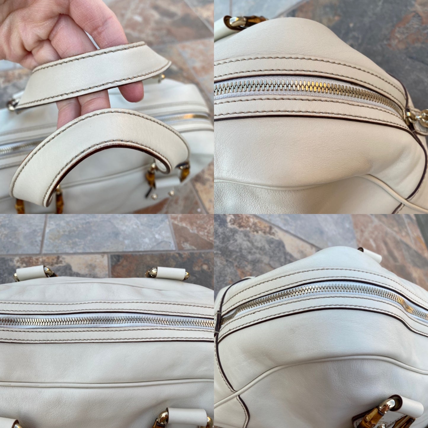 Gucci Bamboo Leather Vintage Boston Satchel