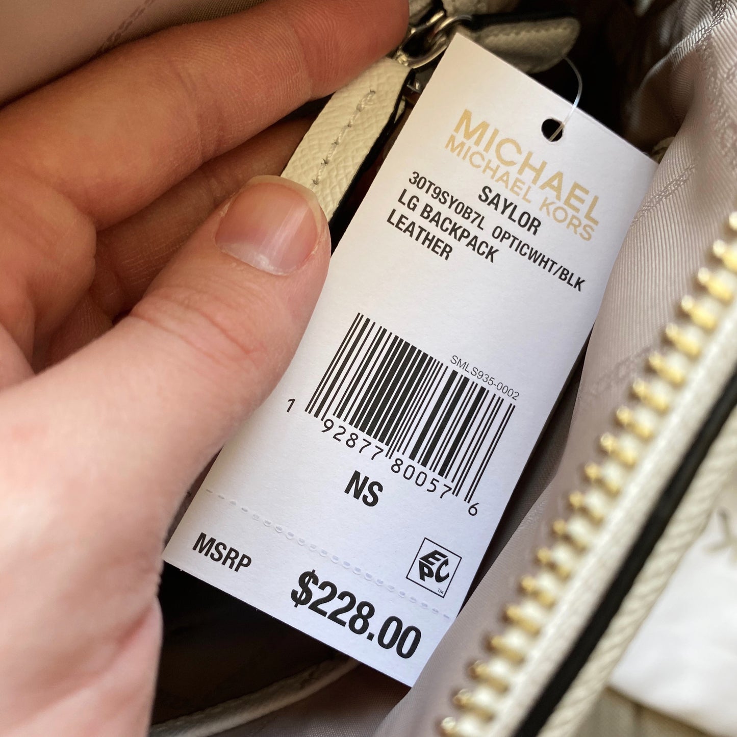 Michael Kors Saylor Crossgrain Leather Backpack