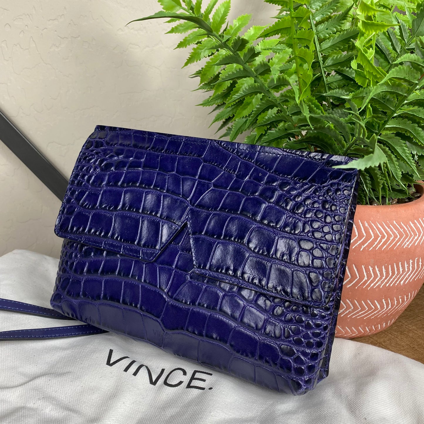 Vince Croc Embossed Crossbody Bag