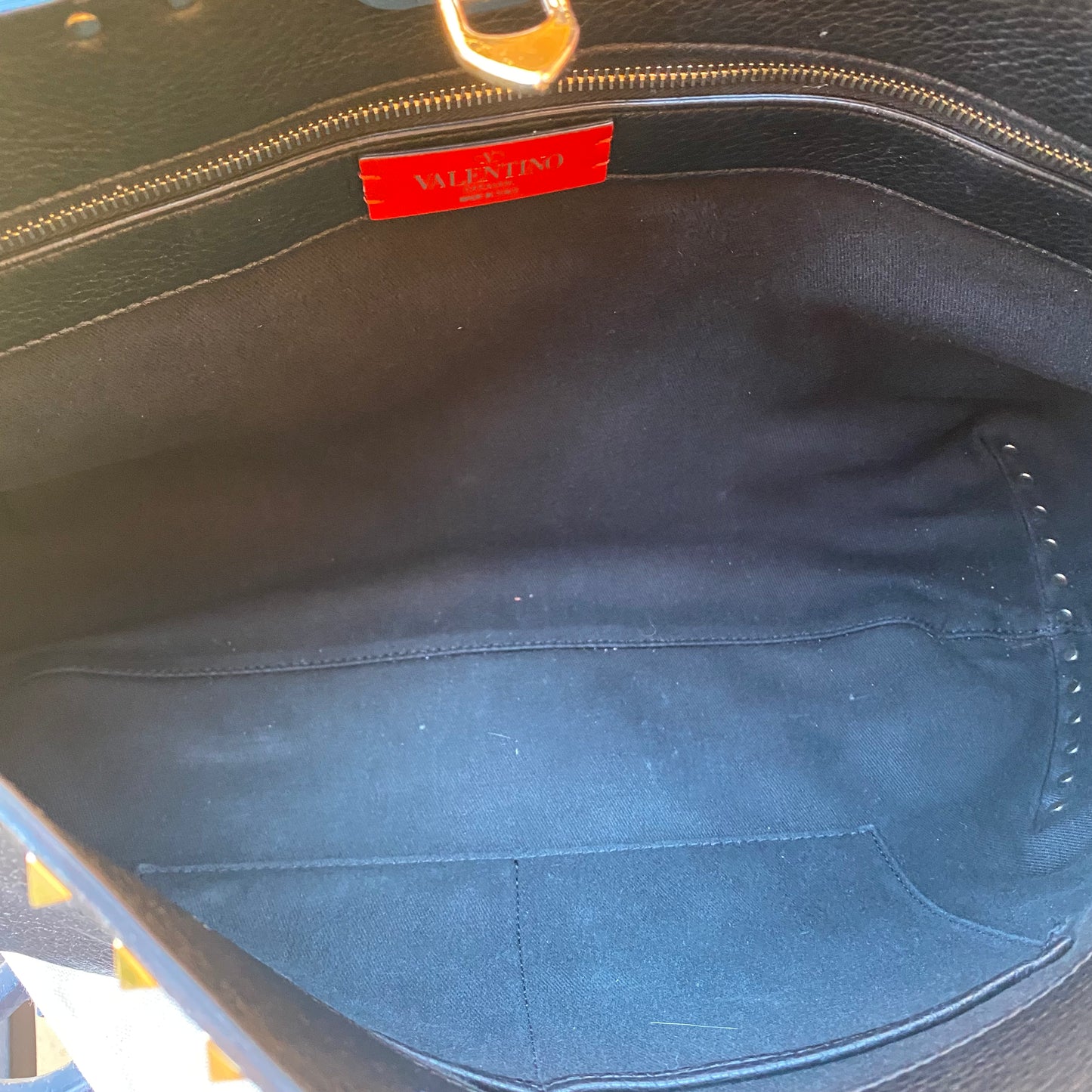 Valentino Garavani Large Rockstud Calf Leather Hobo