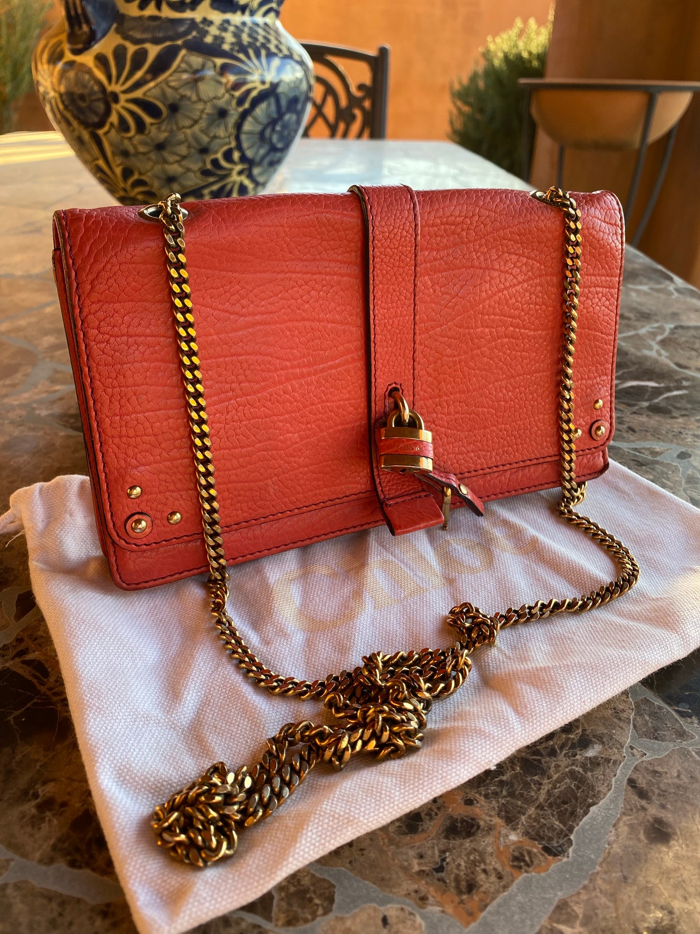 Chloé Aurore Leather Wallet On Chain Crossbody