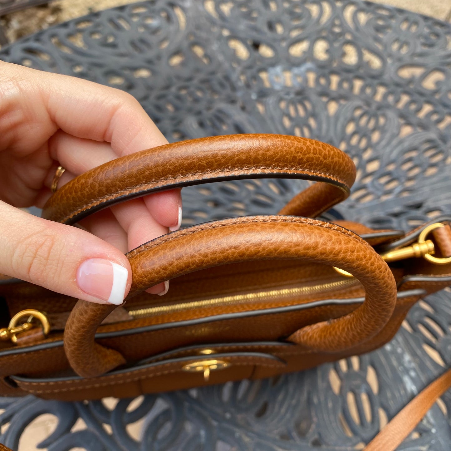 Mulberry Mini Zipped Bayswater Grained Leather Tote