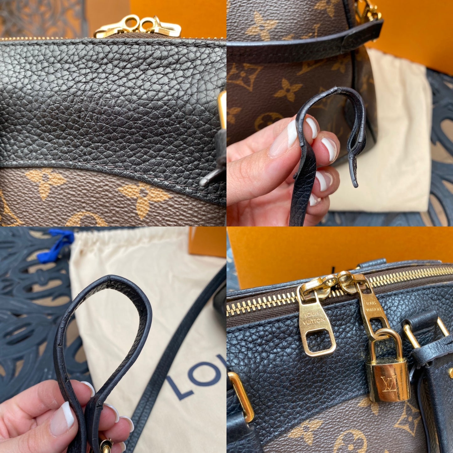 Louis Vuitton Leather & Monogram Canvas Retiro NM