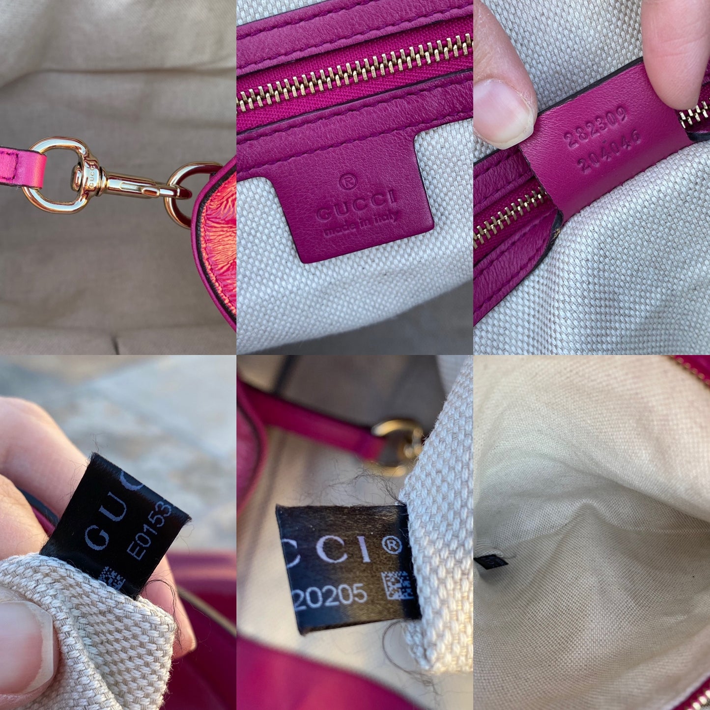 Gucci GG Logo Patent Leather Soho Shoulder Bag