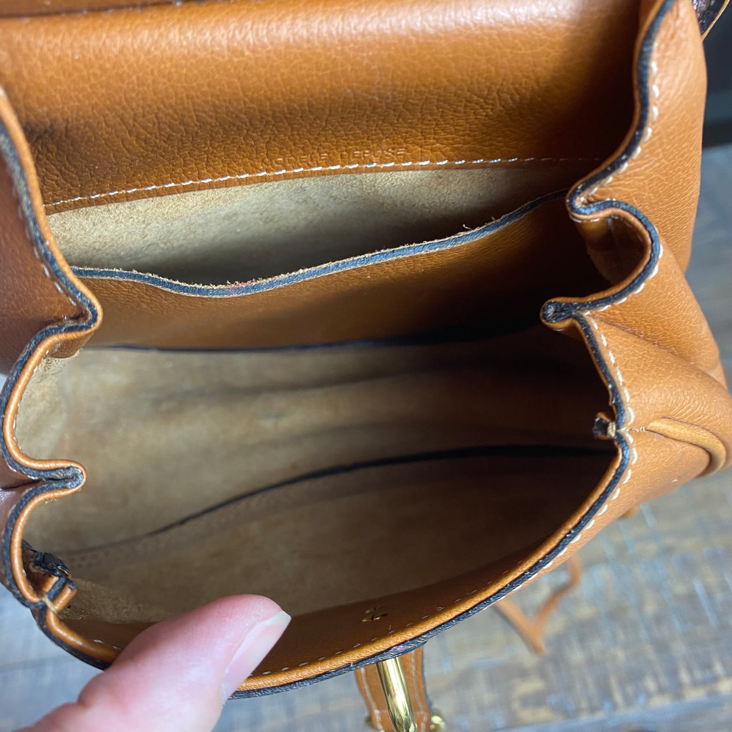 Delvaux Vintage Cognac Leather Cerceau Crossbody