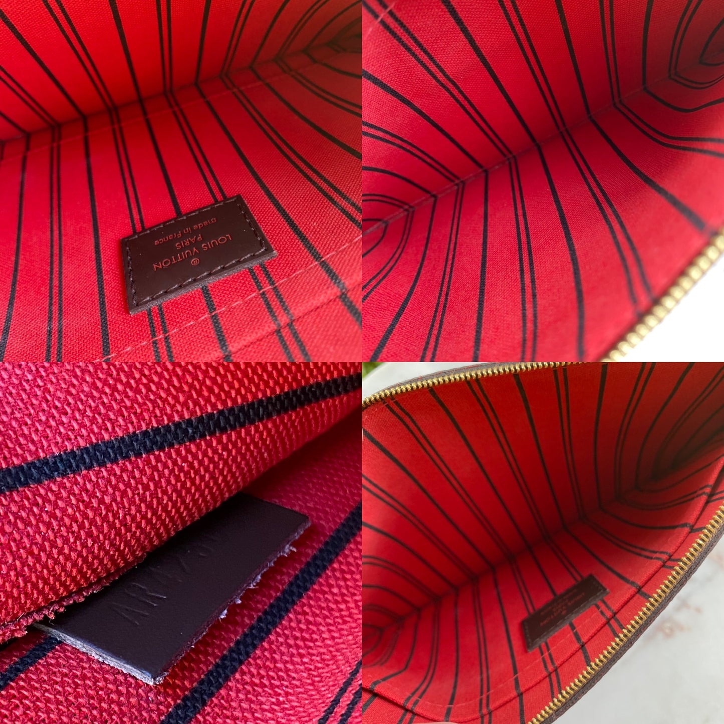 Louis Vuitton Neverfull MM Damier Ebene Tote with Pouch