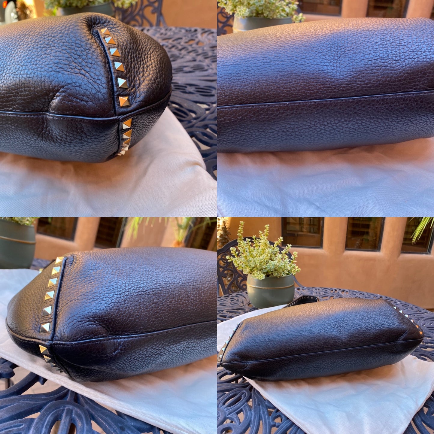 Valentino Garavani Large Rockstud Calf Leather Hobo