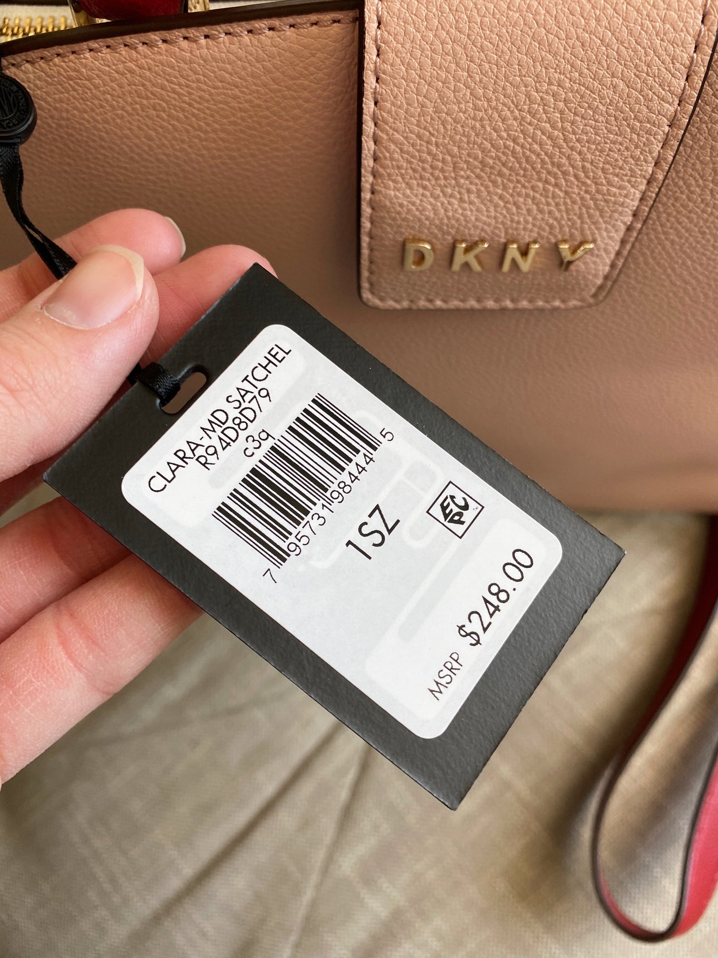 DKNY Clara Leather Satchel Crossbody Bag