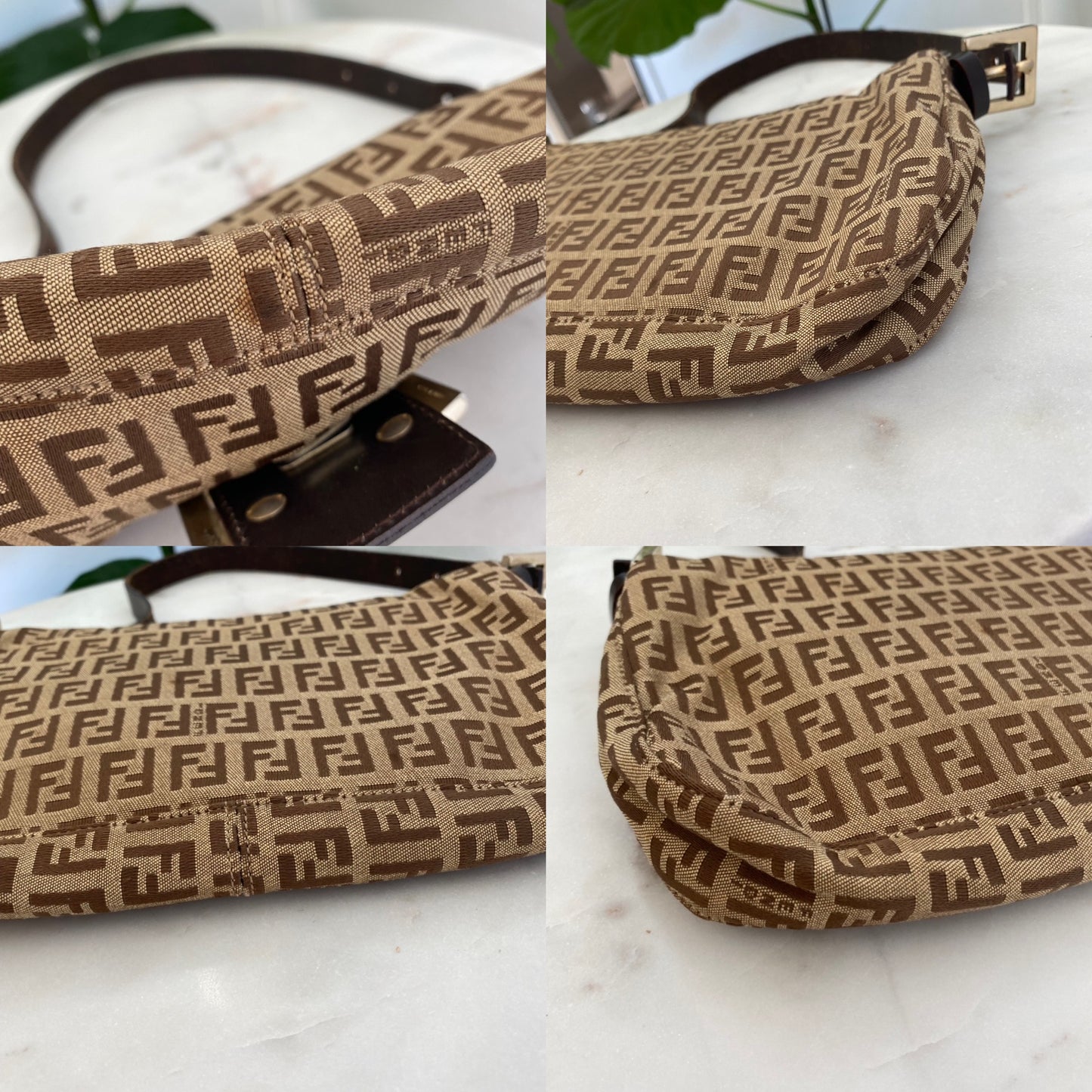 Fendi Vintage Zucchino Baguette Shoulder Bag