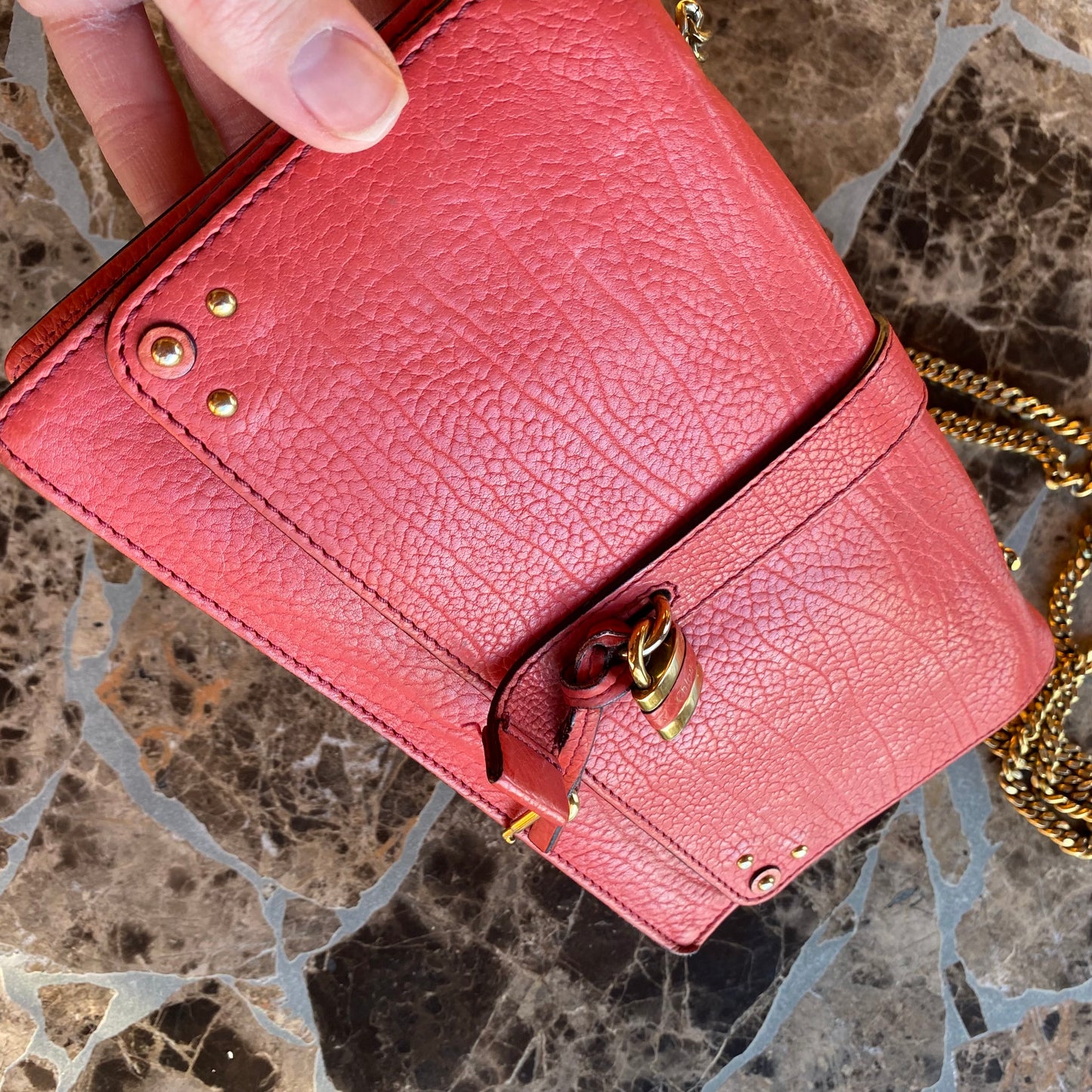 Chloé Aurore Leather Wallet On Chain Crossbody