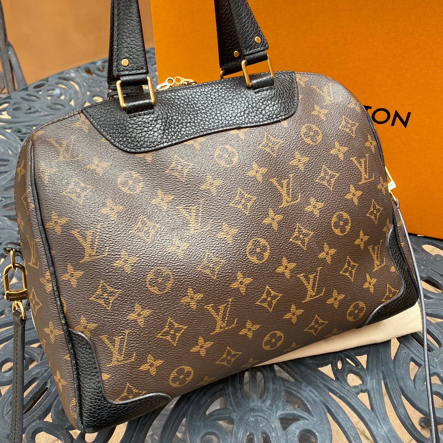 Louis Vuitton Leather & Monogram Canvas Retiro NM