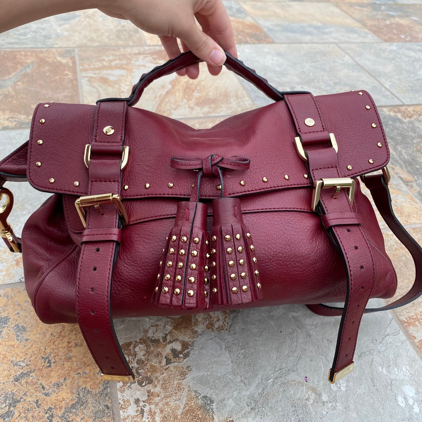 Mulberry Alexa Studded Leather Hobo Bag
