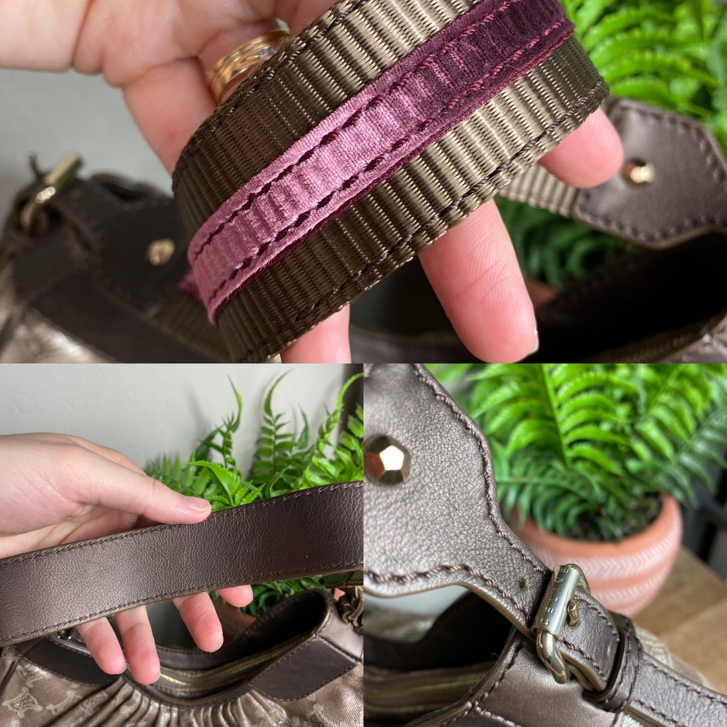 Celine Vintage Crescent Ribbon Handle Bag