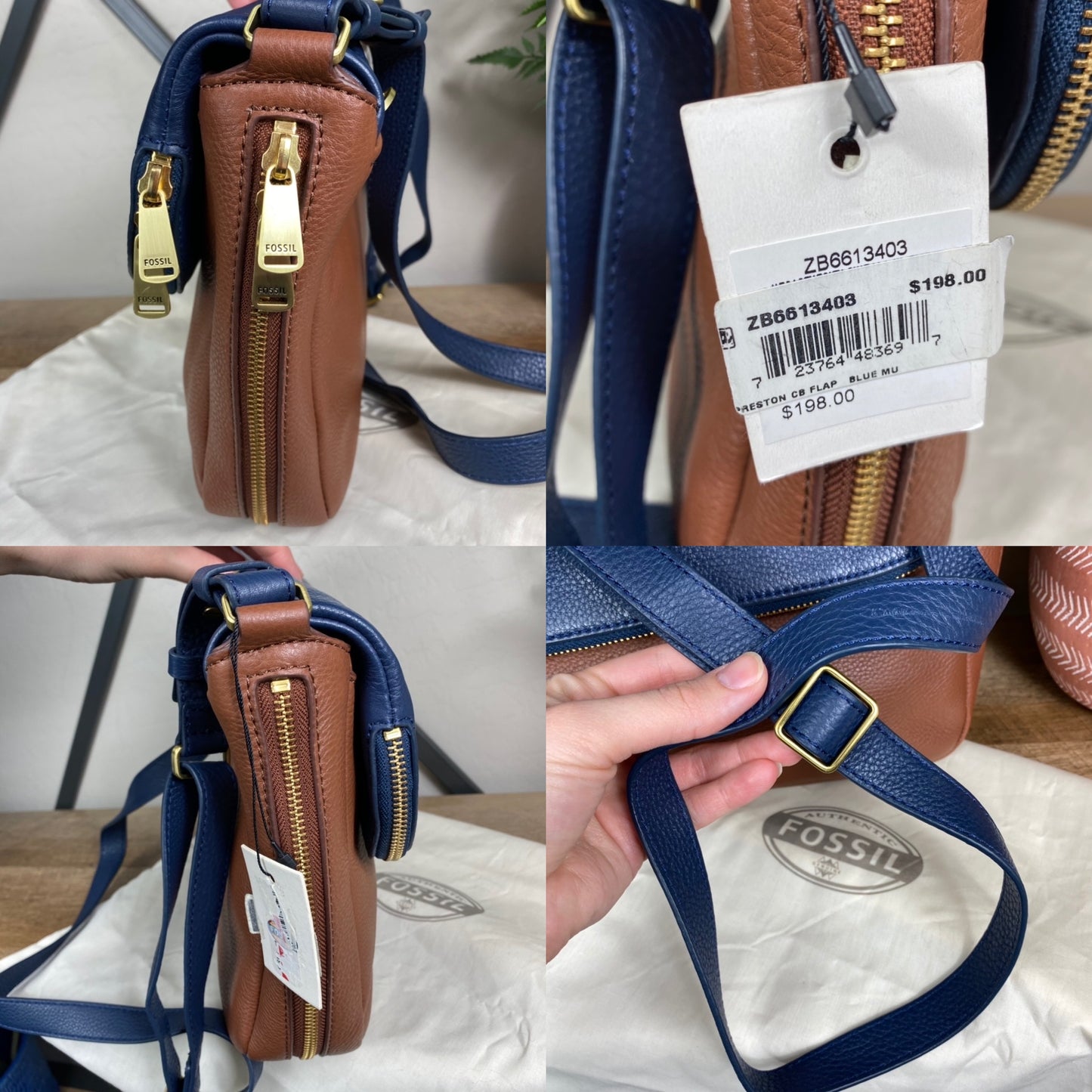 Fossil Leather Preston Crossbody Bag