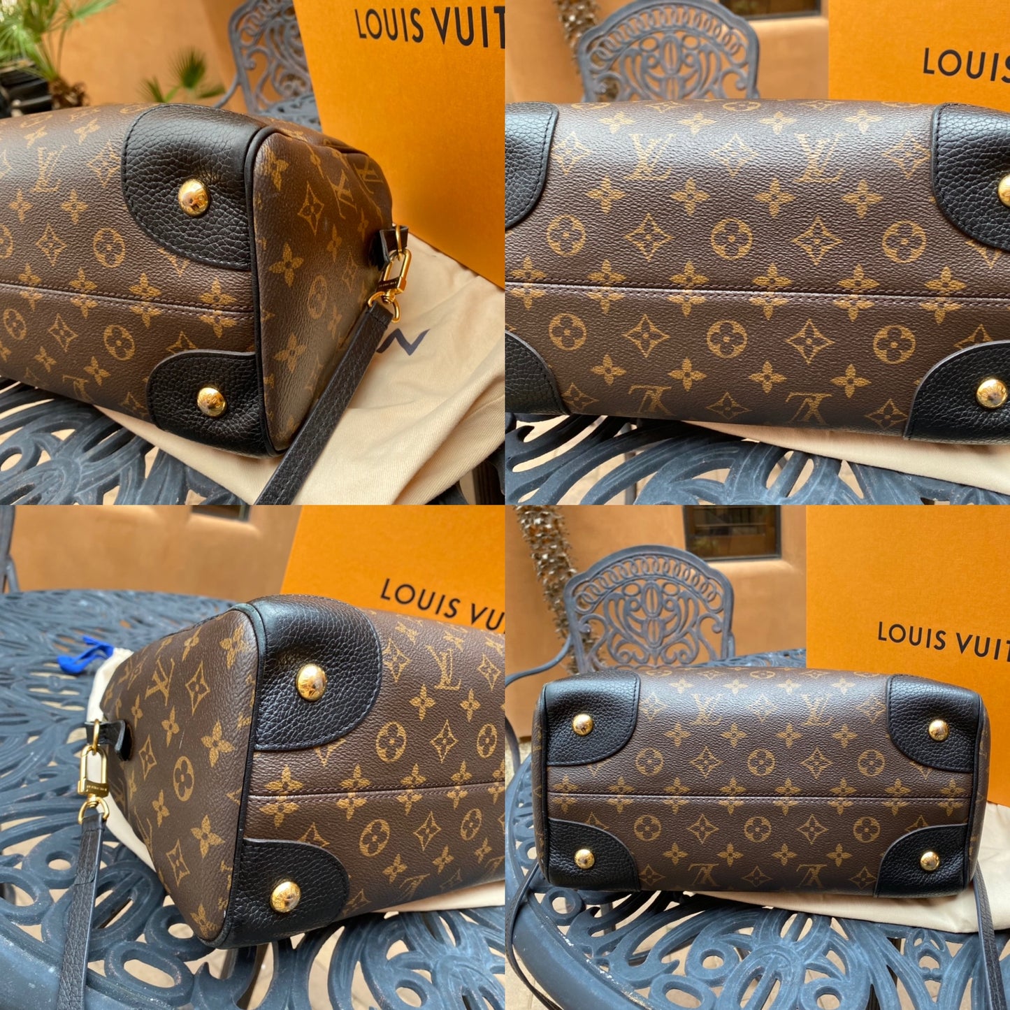 Louis Vuitton Leather & Monogram Canvas Retiro NM