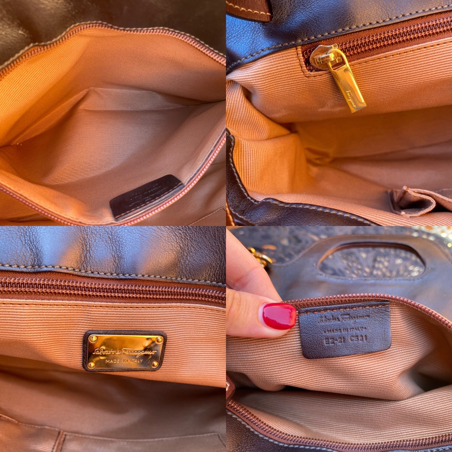 Salvatore Ferragamo Leather and Raffia Tote