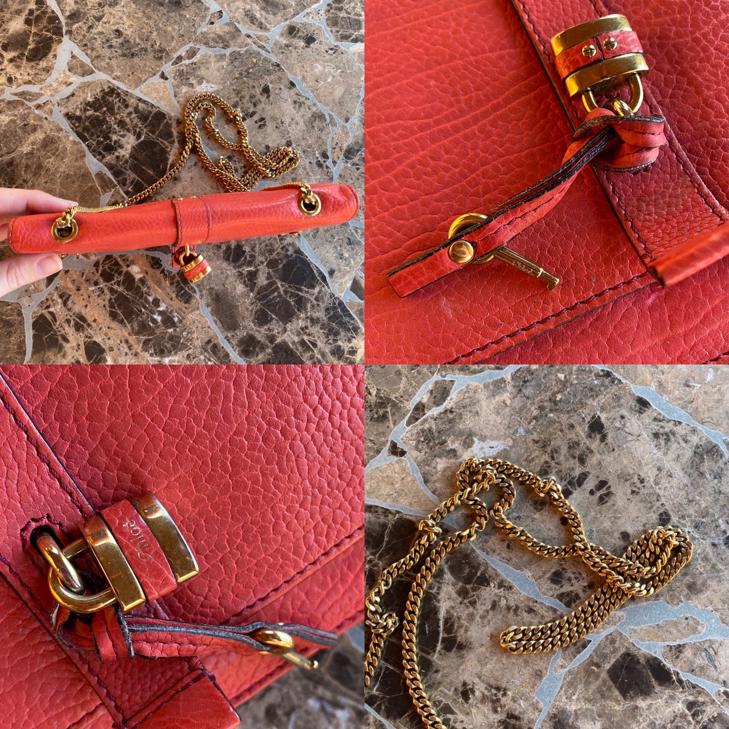 Chloé Aurore Leather Wallet On Chain Crossbody