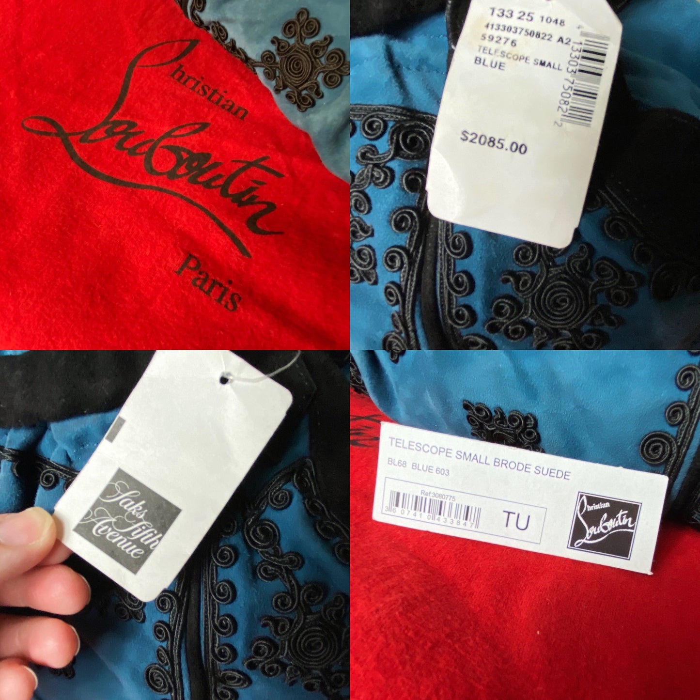 Christian Louboutin Telescope Brode Suede Hobo