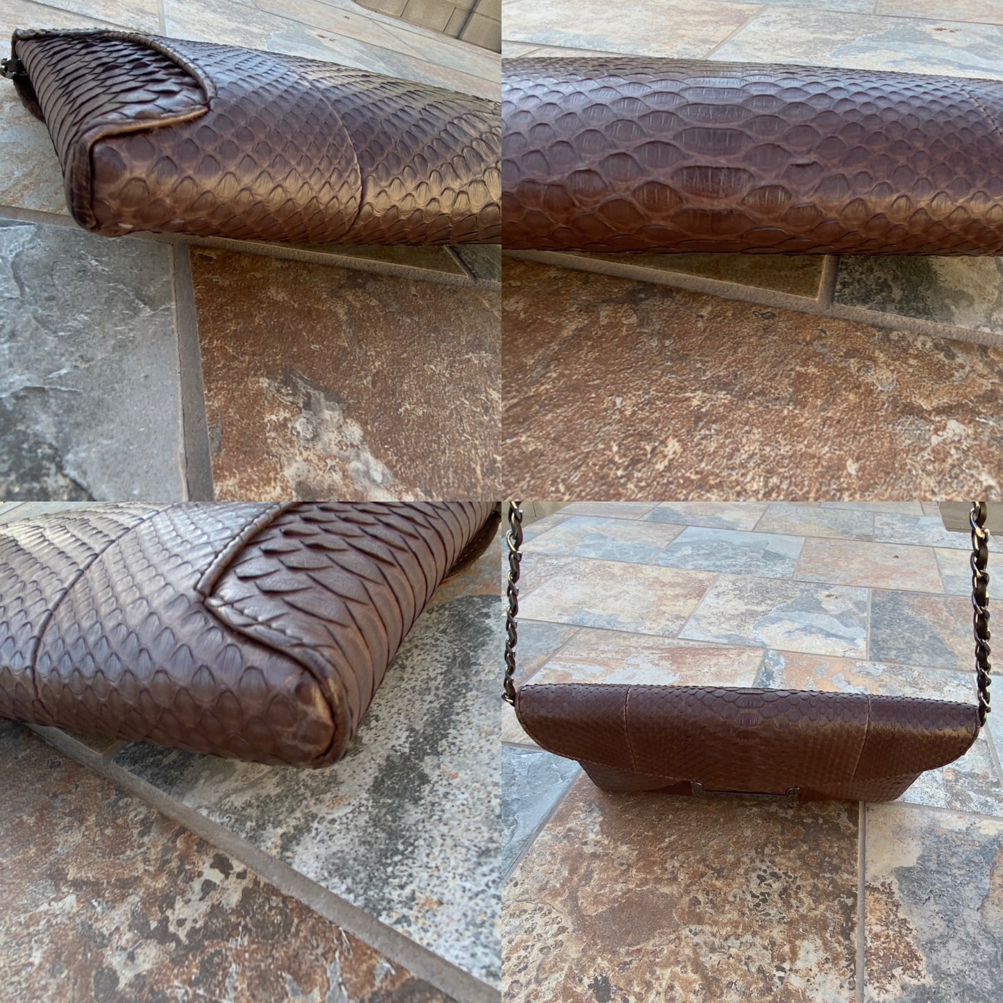 VBH Privé Python Leather Envelope Shoulder Bag