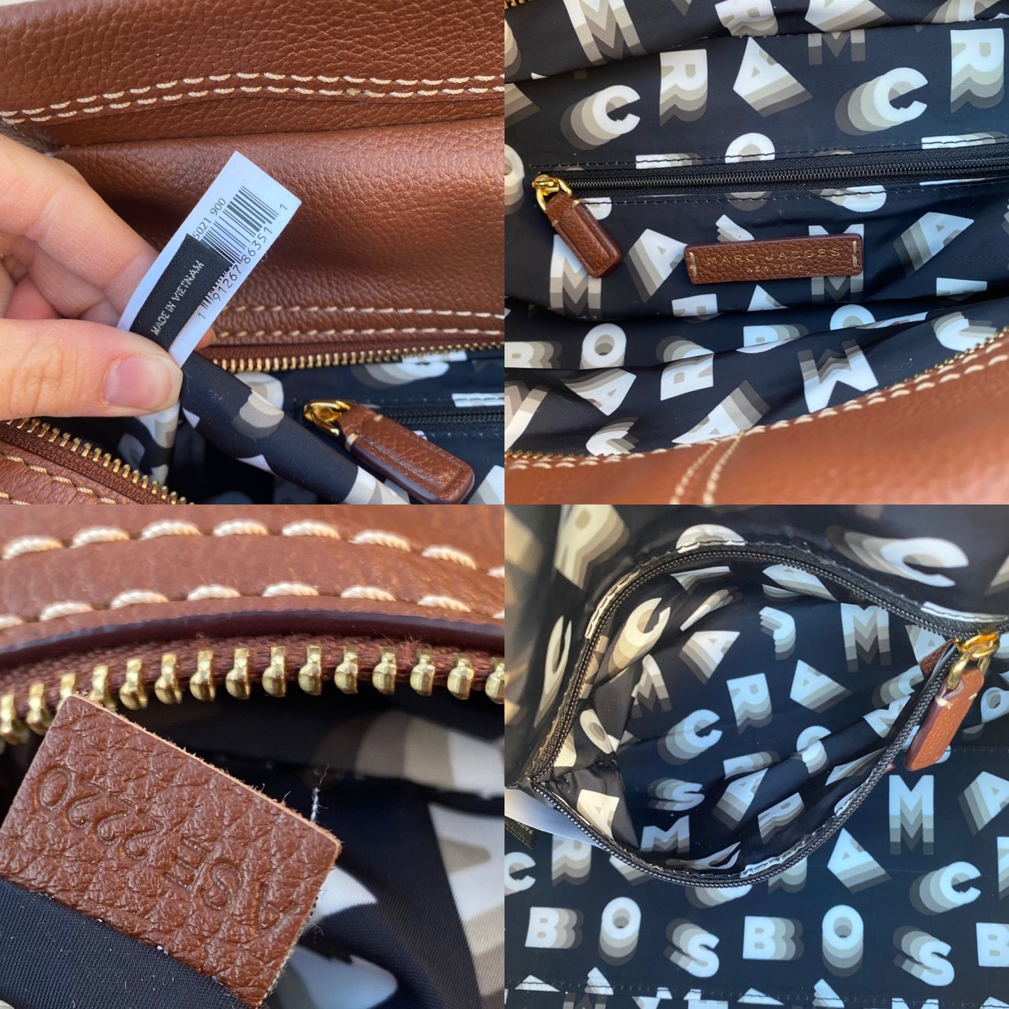 Marc Jacobs Cruiser Stitched Leather Satchel