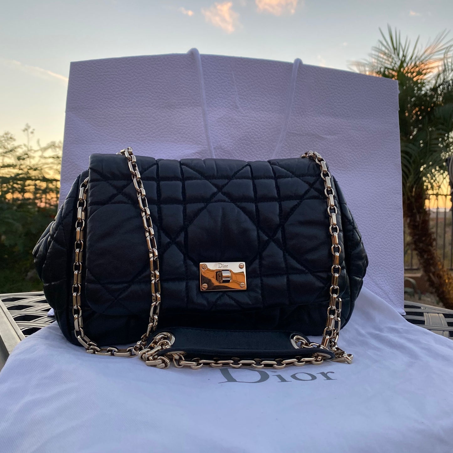 Dior Milly La Foret Quilted Leather Shoulder Bag