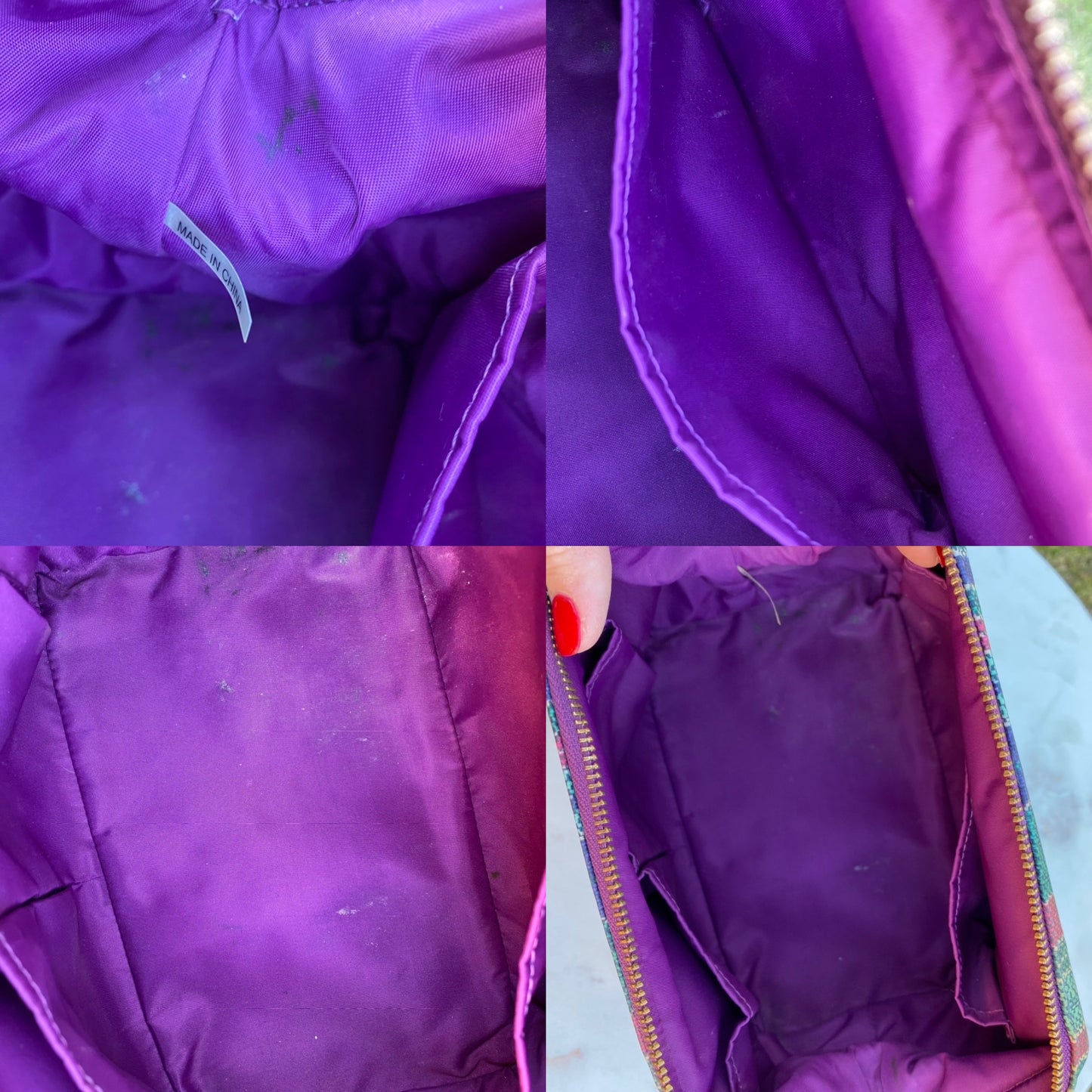 Tory Burch Striped Zipper Cosmetic Bag