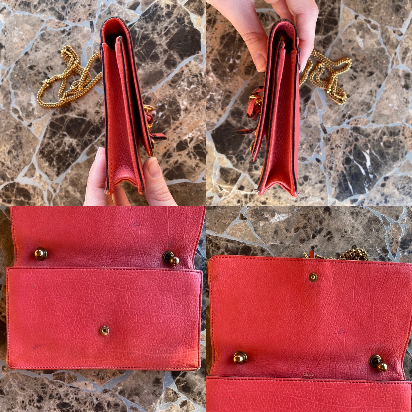 Chloé Aurore Leather Wallet On Chain Crossbody