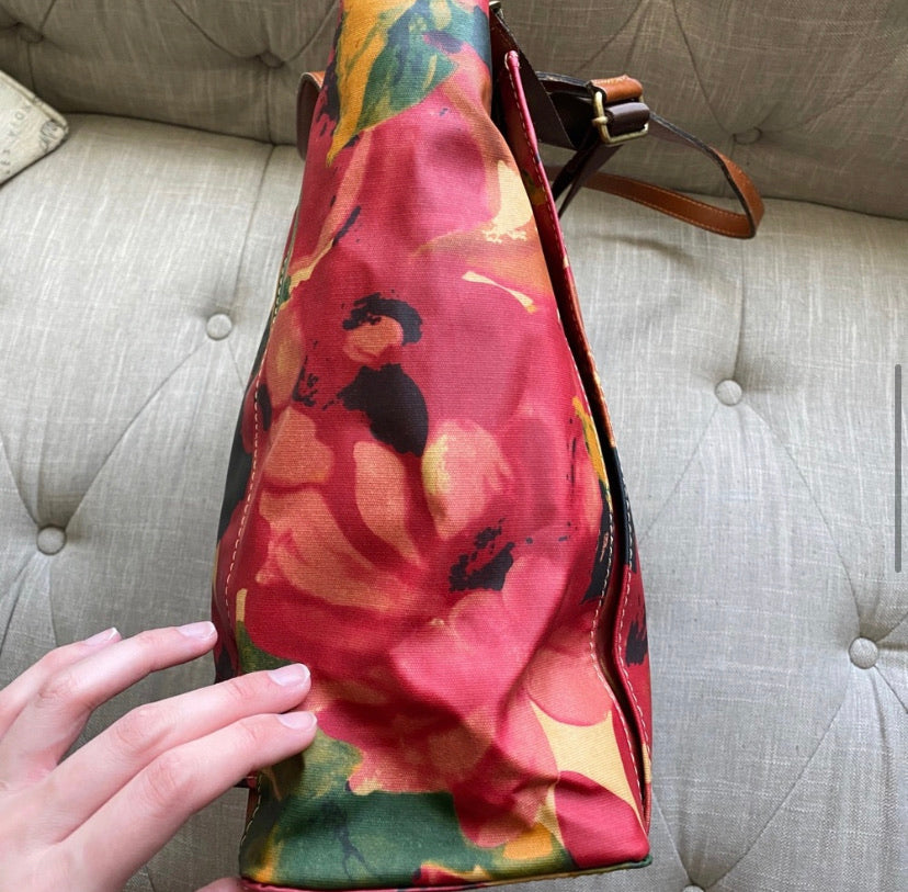 Patricia Nash Silvi Patina Coated Canvas Spring Multi Tote