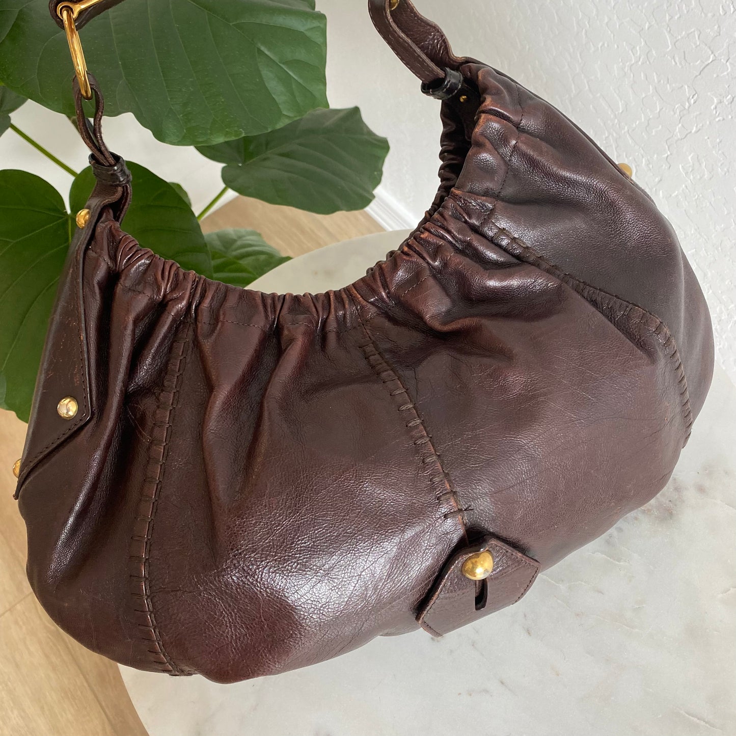 Yves Saint Laurent Vincennes Mombasa Leather Shoulder Bag
